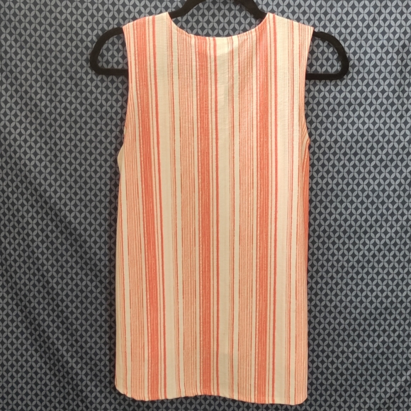 Cure Petites- Orange and white striped tank top with button detail. New. Size- S - Picture 5 of 6